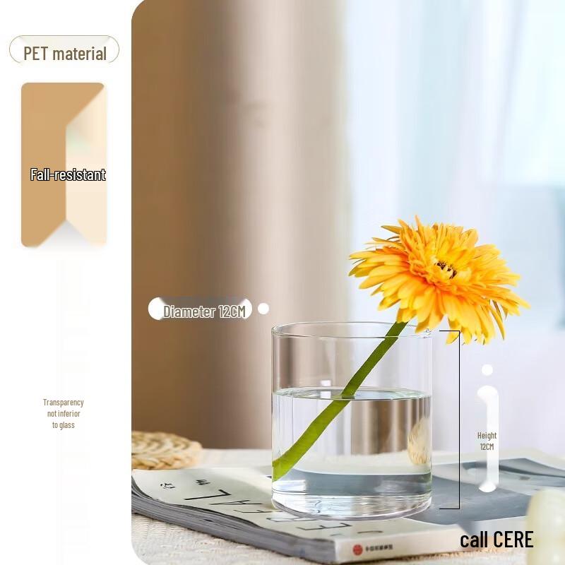 Large PET Plastic Cylinder Vase