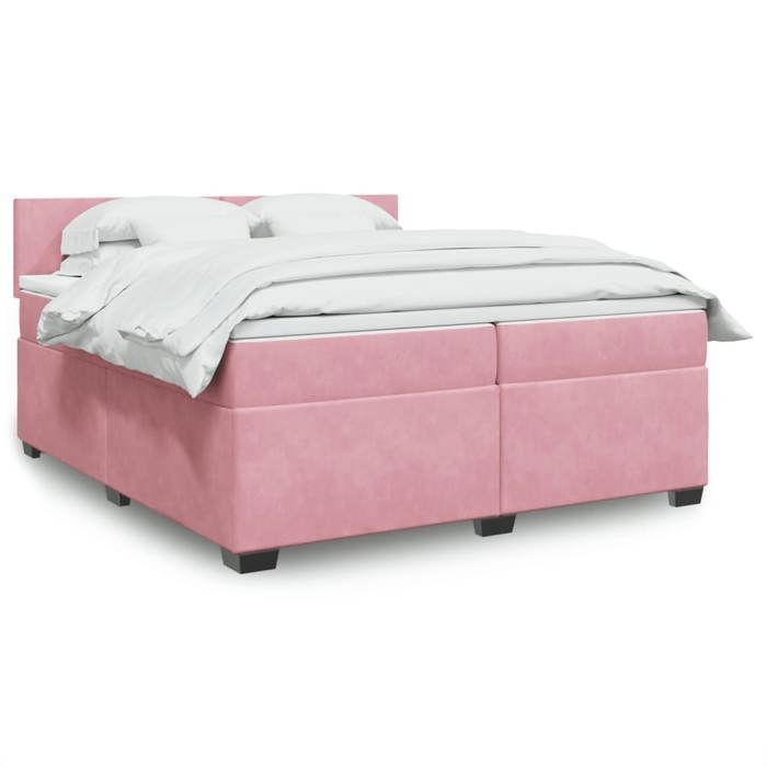Maison Exclusive - Sommier à lattes de lit avec matelas Rose 200x200 cm Velours