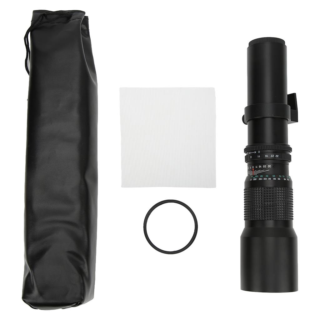 High Power 500mm F8‑F32 Manual Telephoto Lens with UV Lens Filter for Bird Watching Hunting Sports
