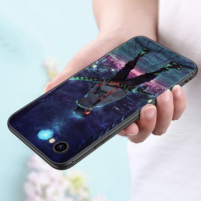 Чехол аниме Demon Slayer Tanjiro для Apple iPhone 14 13 12 Mini 11 Pro Max 7 8 XR X XS 7 8 Plus SE 2020 2022, черный чехол