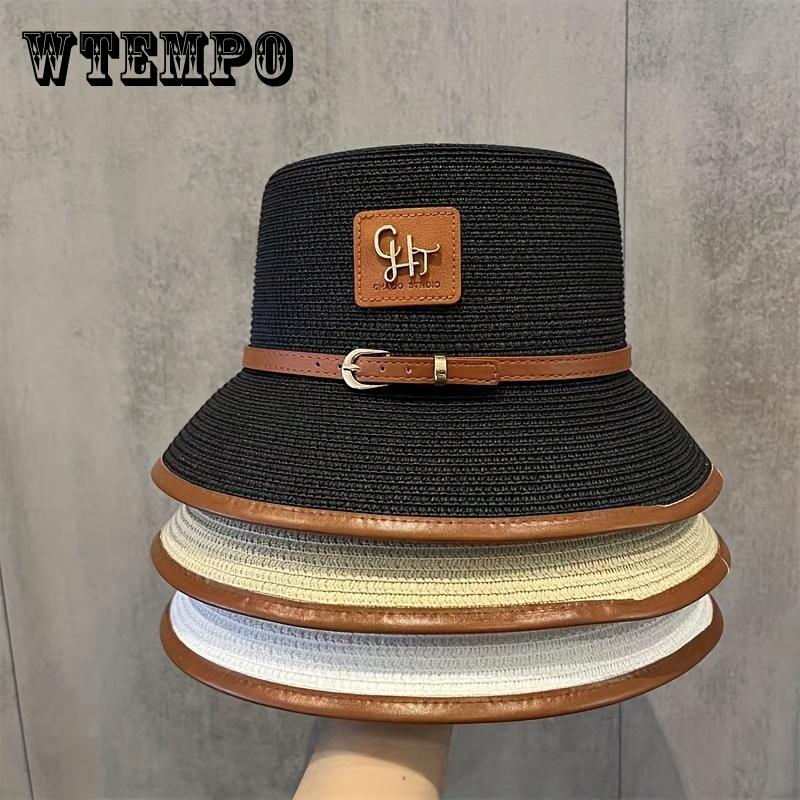 Женская летняя солнцезащитная дышащая соломенная шляпа-ведро, винтажный стиль, универсальная повседневная кепка рыбака, шляпа от солнца