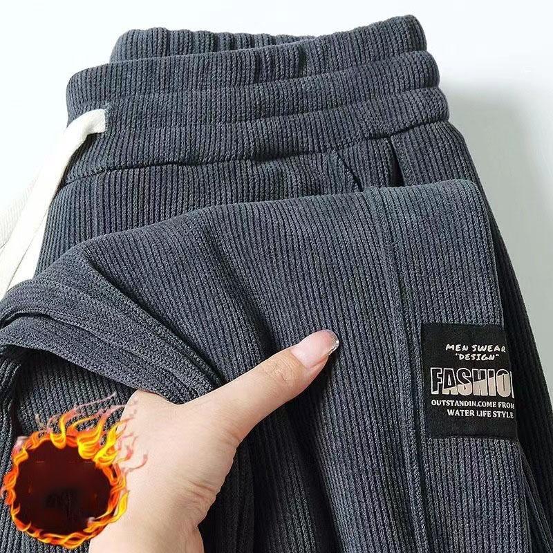 FiveFive Corduroy мужские толстые повседневные брюки для активного отдыха теплые модные эластичные спортивные брюки для бега удобные облегающие ступни спортивные брюки