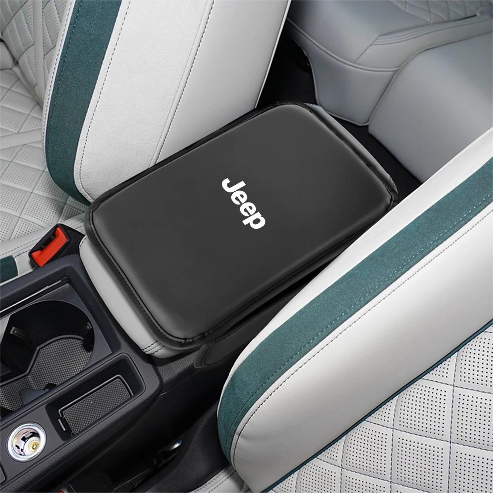 Wear Resistant Waterproof Car Armrest Box Cover for Jeep Renegade Wrangler JK Grand Cherokee Compass Console Pad Car Accessori AKP1
