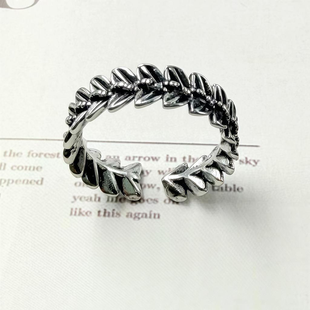 Artistic Wheat Ear Open Ring - Retro & Trendy Alloy Jewelry for Men and Women