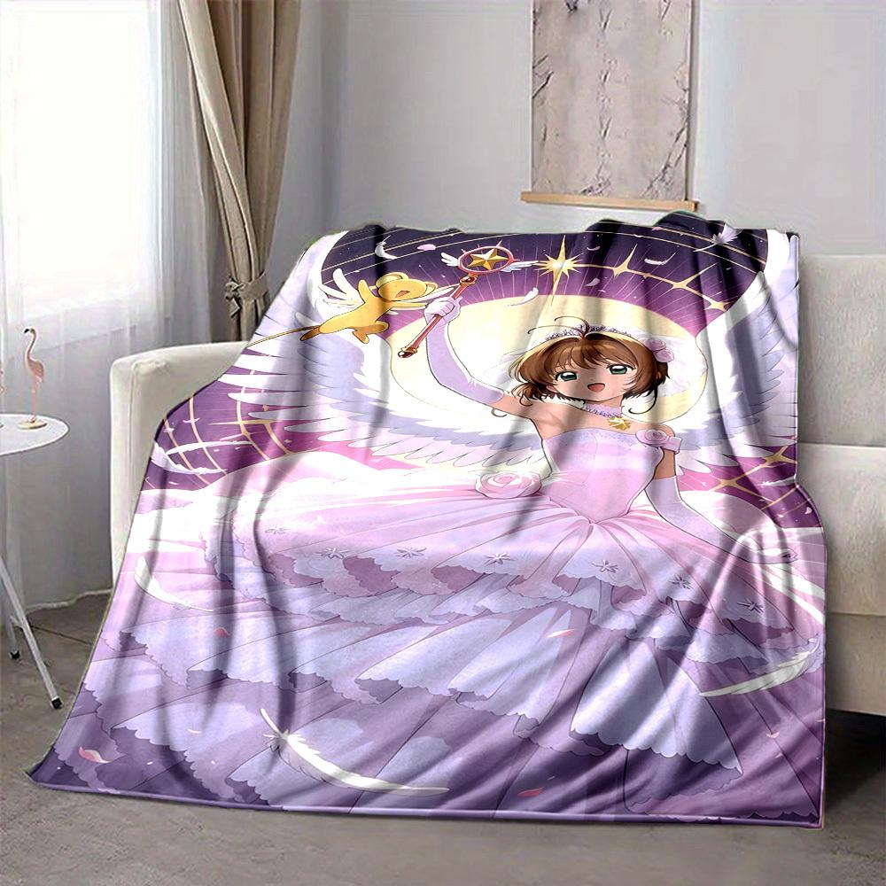 1pc Magical Sakura Flannel Blanket [Cozy Throw Blanket] For Sofa, Bed, Travel, Camping, Livingroom, Office, Couch, Chair, And Bed