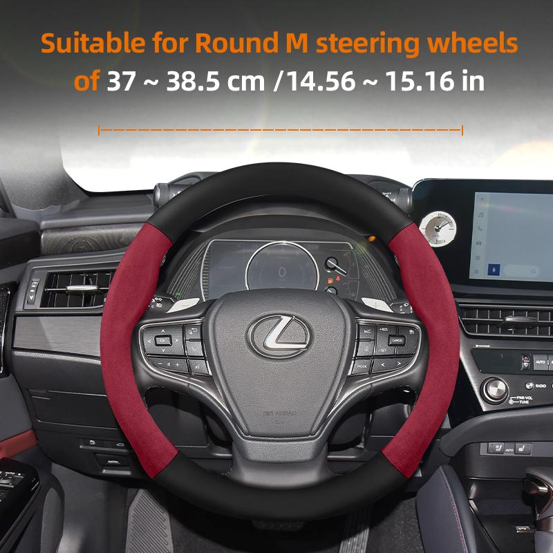 Suitable for m222 Suede Matte Carbon Fiber Texture Steering Wheel Cover Suitable for Is250 Gs300 Lx 570 Nx Is350 2019 Es350 Gx460 Is 300 Ls400 222m