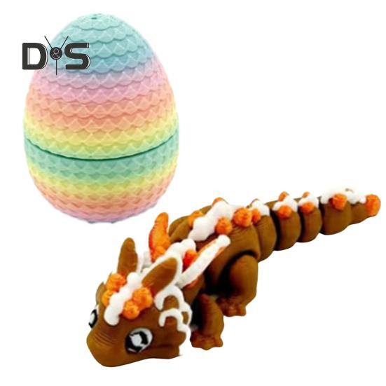 3D-печатное яйцо дракона, красочное яйцо с драконом внутри, шарнирная фигурка дракона, гибкая игрушка-фиджет для детей, наполнители для пасхальной корзины