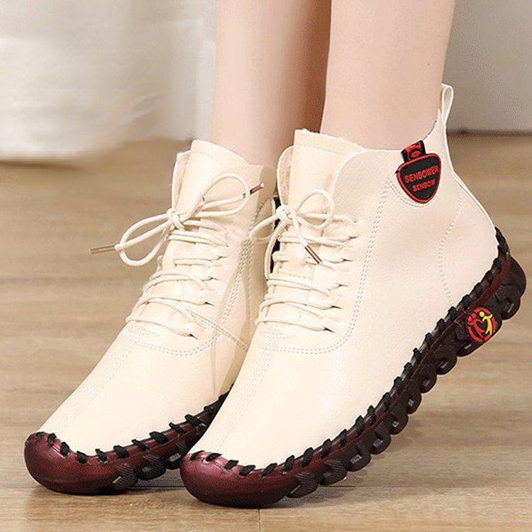 Leather Women's Shoes Women's 2022 New Beef Tendon Soft-soled Casual Shoes Lightweight Non-slip Women's Shoes