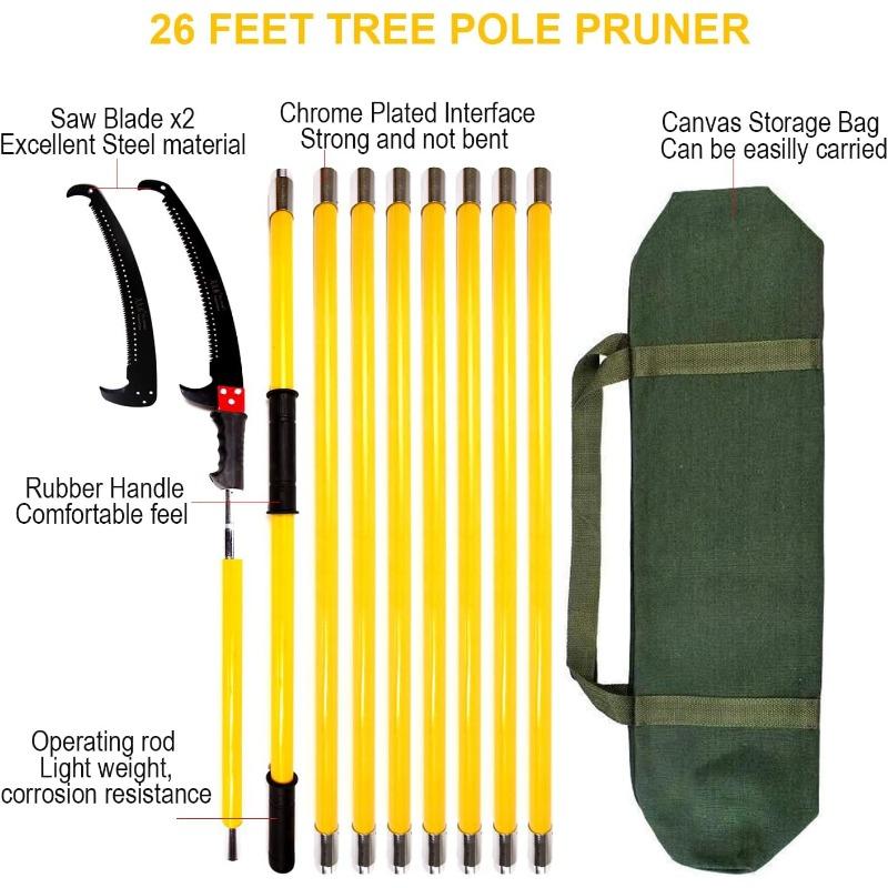 Секатор для дерева длиной 30 футов, прочная ручка для триммеров для деревьев, ручной триммер для веток, садовые инструменты, сучкорезы, ручные пилы для высот