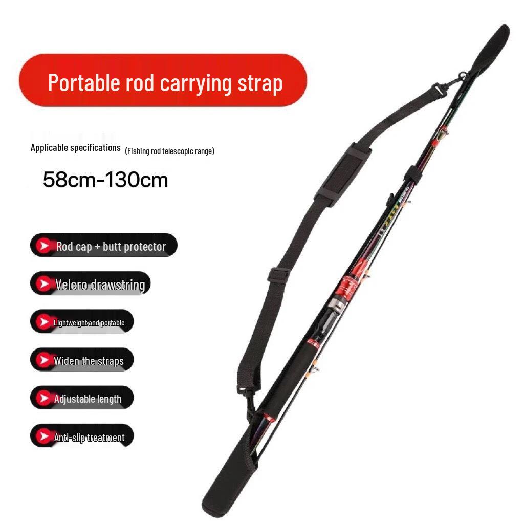 Портативный чехол для рыболовной удочки с защитным колпачком для приманки и ремешком на липучке.