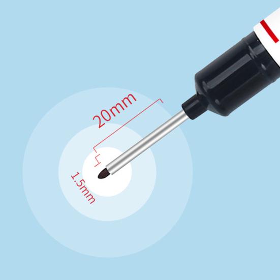 Yousheng 5Pcs Long Head Deep Hole Markers Carpenter Ink Marker Pens Quick-Drying Waterproof Colorful Carpenter Pens Marking Tools