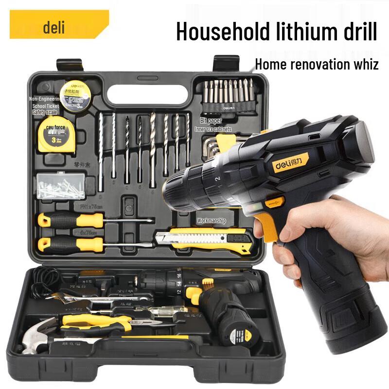 Deli 38-Piece Cordless Drill & Screwdriver Kit