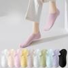 Women's Summer Thin Mesh Pure Color Breathable Sweat Absorbing Antibacterial Deodorant Short Boat Socks