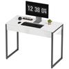 High Gloss Work Table, with Drawers - White