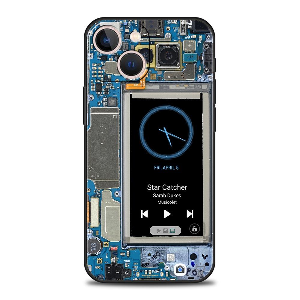 Чехол-накладка с рисунком печатной платы для iPhone 17 16 15 14 13 12 11 Pro Max 17 Air Plus Ударопрочный Мягкий ТПУ Чехол Fundas