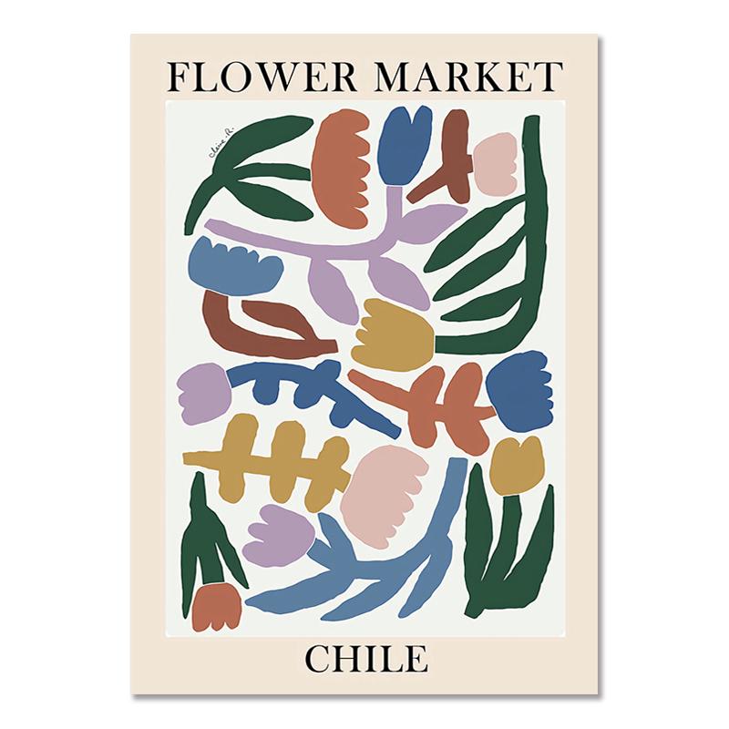 Абстрактные красочные цветочный рынок, Матисс, постеры и принты, Япония, Чили, Лима, настенная живопись на холсте, украшение для гостиной, дома