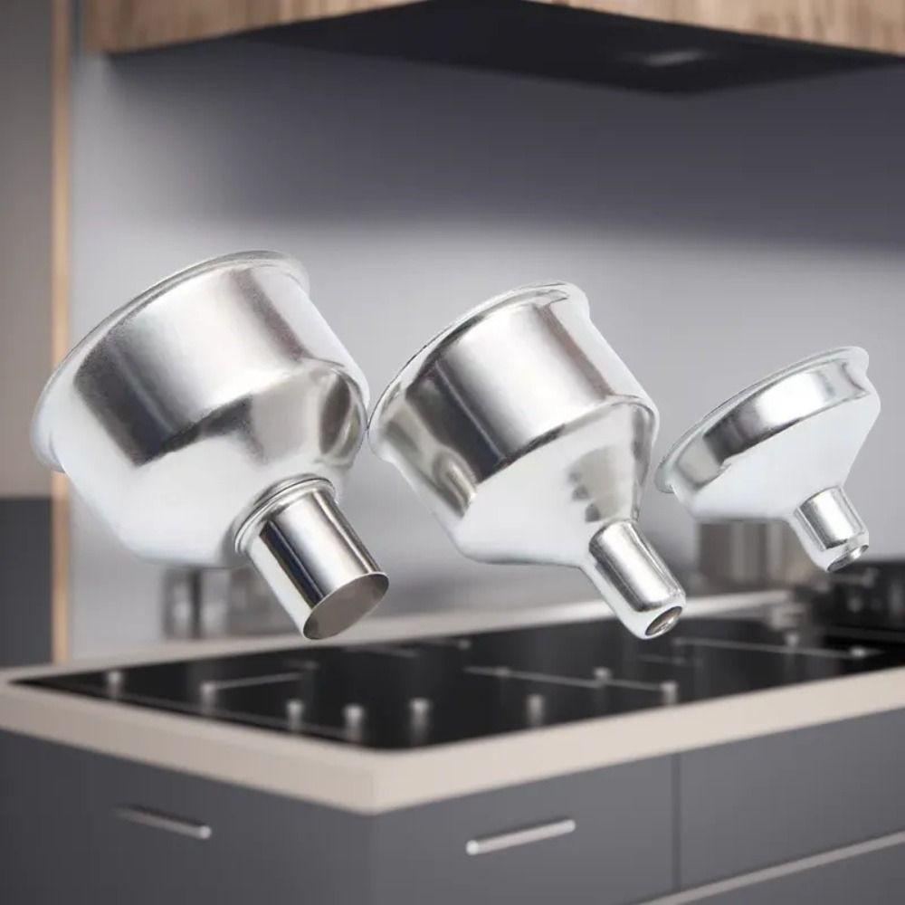 Small Mouth Stainless Steel Funnel S/M/L Mini Kitchen Liquid Dump Tool Bar Wine Funnel  Canning