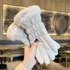 Plush Down Cotton Gloves New Winter Fleece Cold Weather Gloves Cotton Thickened Warm Women's Gloves Touch Screen Ski Gloves
