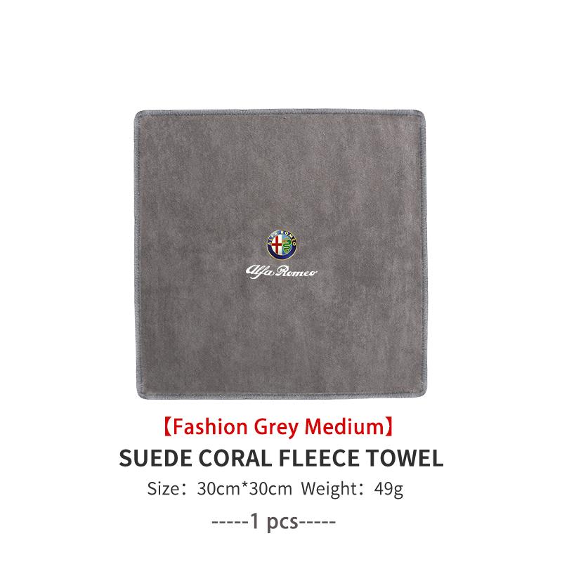 For Alfa Romeo Microfiber Towel Car Wash Cloth Soft Auto Cleaning Rag GT Stelvio F1 Brera Volante Tonale Gloria Disco