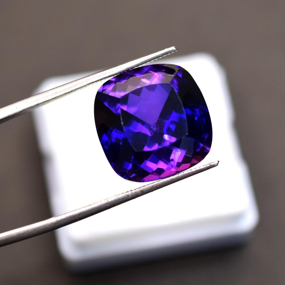 Natural Color Change Sapphire Loose Gemstone Treated 19.90 ct Square Cushion September Birthstone