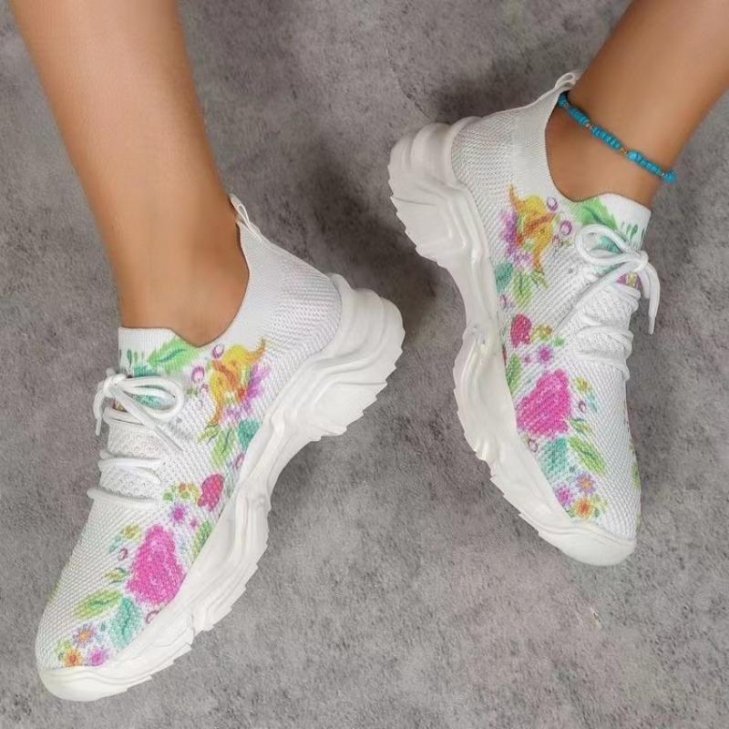 2024 Fashion Women's Sports Shoes Advanced Design Printed Breathable Lightweight Running Shoes Tennis Shoes Sports Casual Summer