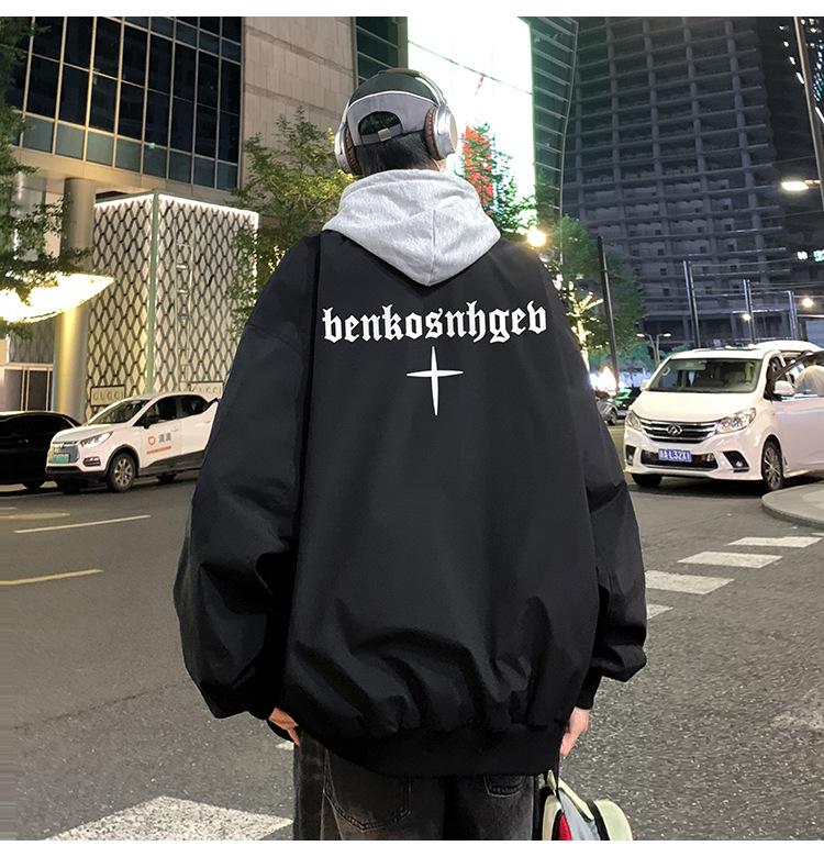 Мужская винтажная бейсбольная куртка-бомбер в стиле ретро Западного побережья – Оверсайз, стиль для весны/осени