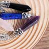 Amethyst Natural Stone Pendant Hexagonal Crystal Necklace Rose Quartz Energy Healing Stone Necklace