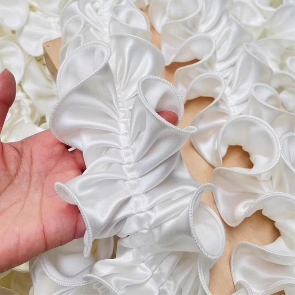 Wavy Frill Satin Ruffle Trim 10cm Wide Fabric Lace Ribbon Wavy Frill Ribbon For Clothing Styling
