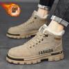 Men Snow Boots Winter Anti Slip Plush Indoor Warm Cold Proof Snow Boots High Top Platform Lace Up Outdoor Sport Work Boots