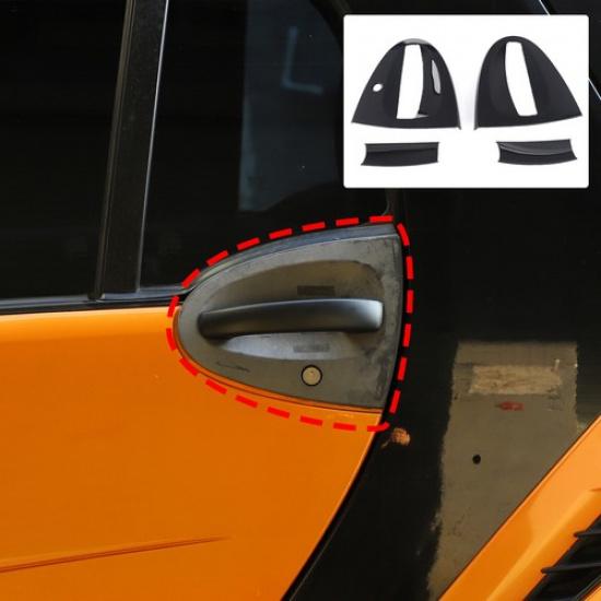 LHD Glossy Black Exterior Door Bowl Trim Cover For Benz Smart Fortwo 451 2009-15