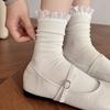 Дышащие женские носки кружевные носки с оборками модные длинные носки