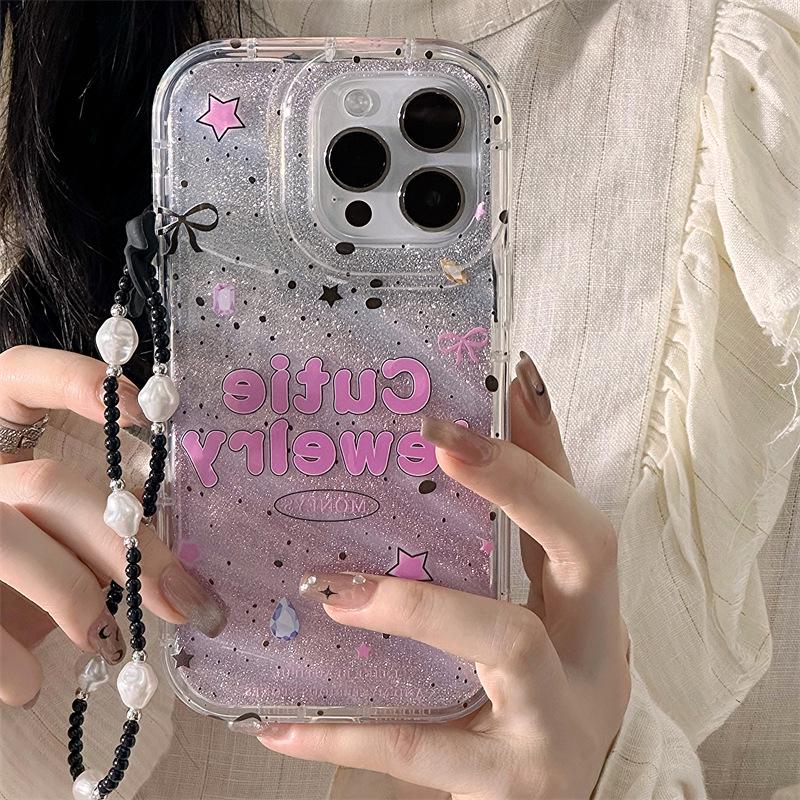 Розовый защитный чехол Zhitai для iPhone - Совместим с iPhone 11, 12, 14, 15 Мягкий чехол с браслетом