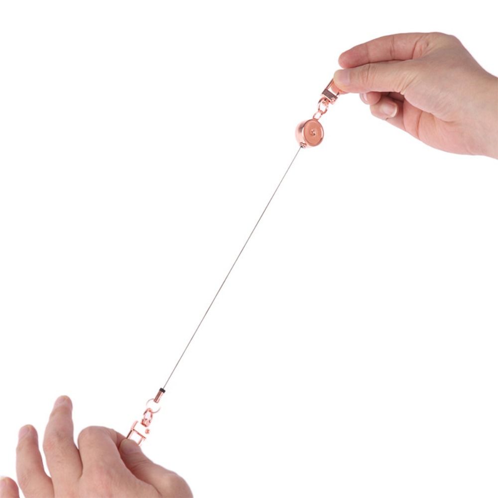 Metal Easy-to-pull Buckle Rope Elastic Elastic Keychain New Retractable Key Ring Doctors/Nurses