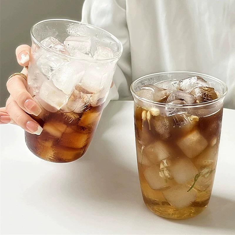 American Latte Coffee Cup Glass Transparent Juice Milk Cup Drinkware Cold Coffee Cup Cocktail Cup