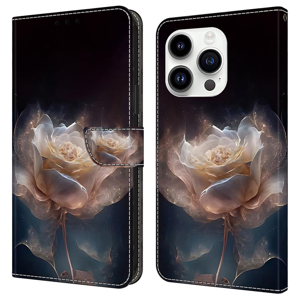 Чехол для iPhone 14 Pro с узором, откидная обложка-кошелек из искусственной кожи