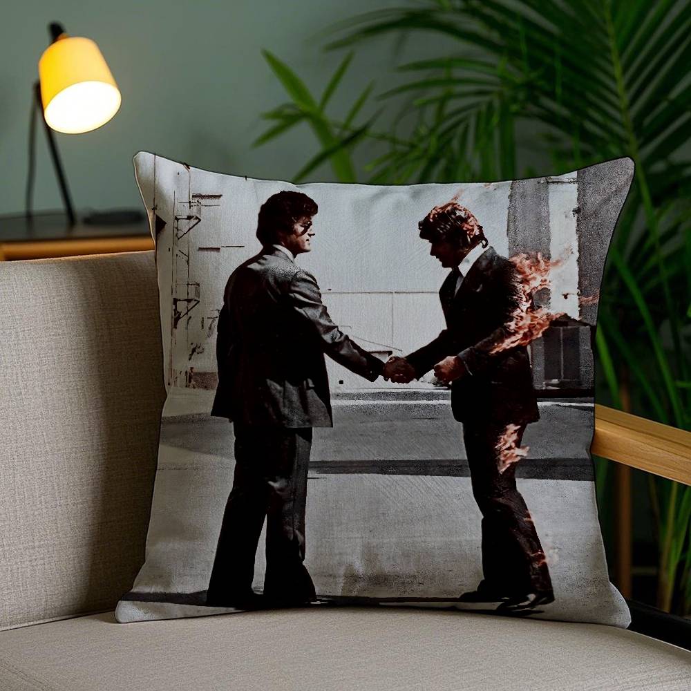 Band P-PinK FloydE Pillow Case Sofa Short Plush Double-sided HD Printing Room Home Office Gift Cushion Cover
