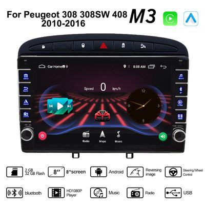 2 Din Android автомобильный радиоприемник мультимедийный видеоплеер для Peugeot 308 308SW 408 2010-2016 с кнопкой Carplay WiFi 2 + 32 ГБ