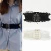 Sweet Versatile Lace Belt for Women's Matching Dress Summer Plastic Waist Elastic Buckle for Women's Lace Strap Waist Cover