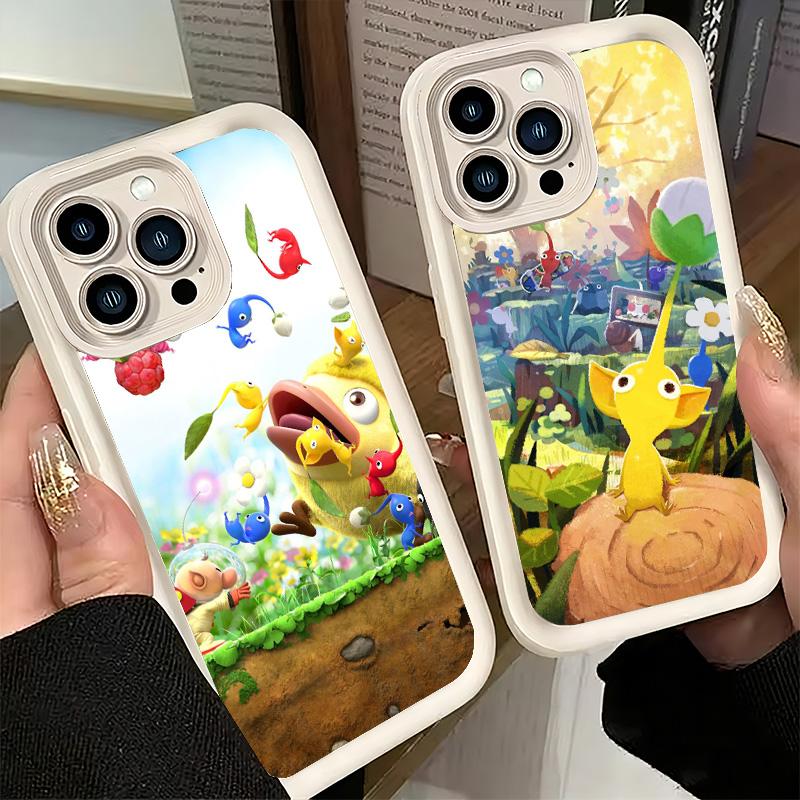 Phone Case for iPhone 17 Air 16E 15 16 Pro Max P-Pikmins Cute Game Cover 14 Plus 13 12 Mini Soft Shell Silicone Fundas