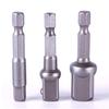 3 Pcs Socket Adapter Set Hex Shank To 1/4 3/8 1/2 Inch Chrome Driver Drill Bits