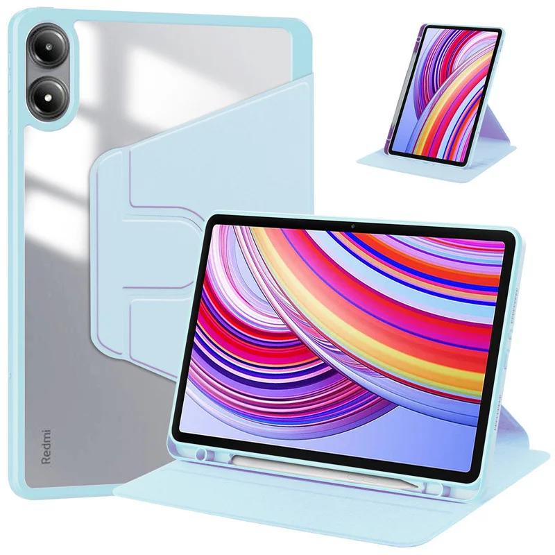 Вращающийся на 360 градусов магнитный чехол для планшета Xiaomi 5 6 Redmi Pad Pro 12.1 2024 SE 10.6 чехол-карандаш кожаный держатель подставка защита