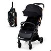 Poussette Canne Jusqu'à 22 Kg Kinderkraft APINO, Pliage Automatique, Imperméable, Poids De Seulement 7,5 Kg, Noir