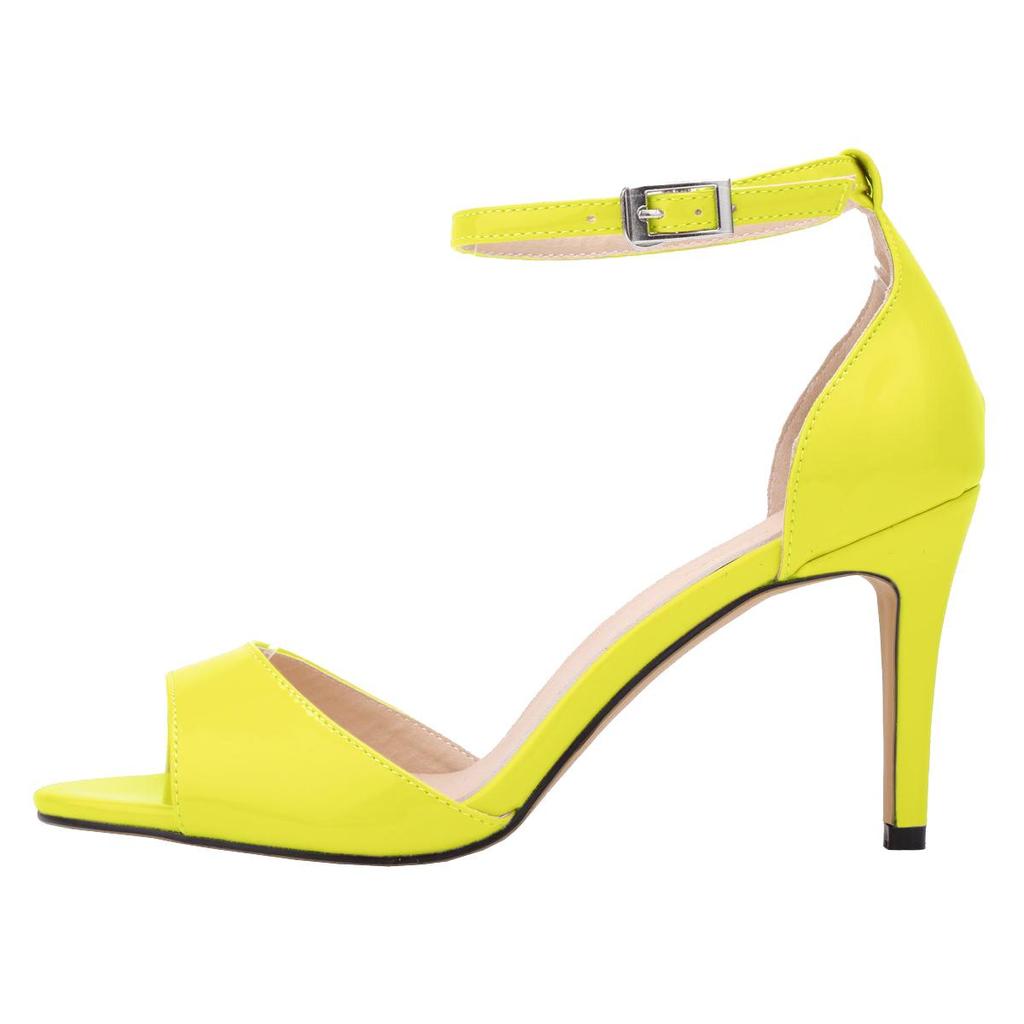 8 см тонкие высокие каблуки сандалии из лакированной кожи ремешок на щиколотке летние сексуальные вечерние свадебные женские туфли-лодочки обувь