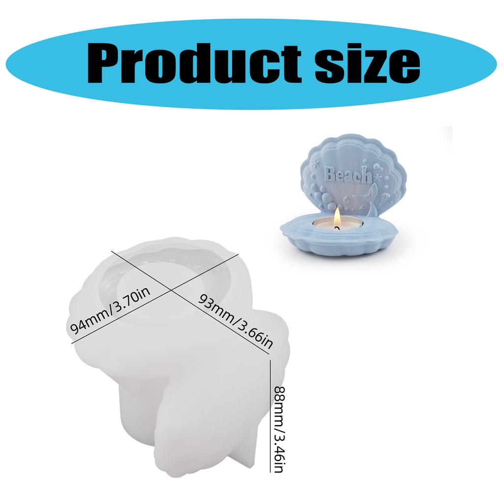 Seashell Resin Silicone Molds Ocean Themed Silicone Candle Holder Molds for Epoxy Resin Candle Stand Tealight Holder