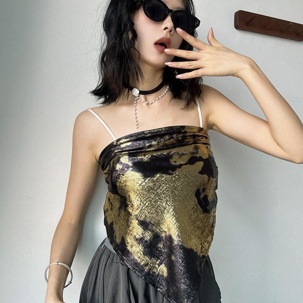 Y2K Liquid Silver Hair Scarf Soft Wrap Punk Bandana Turban Accessories Laser Color Hair Band Girls