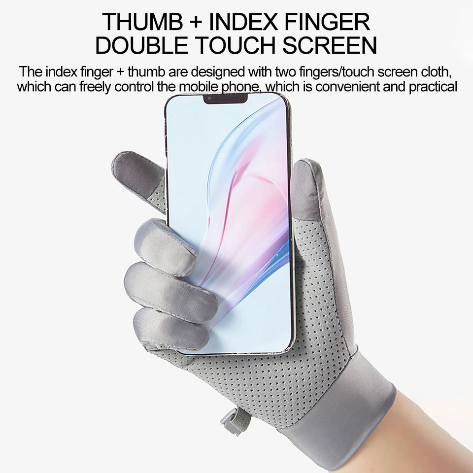 Loogdeel Sun Protection Fishing Gloves Ice Silk Sports Cycling Running Fishing Gloves Unisex Anti-Slip Breathable Anti-Uv Gloves