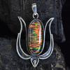 Natural Opal 53 Ct 925 Sterling Silver Oval Birthstone Pendant