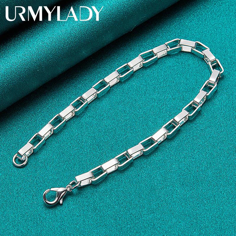 Браслет-цепочка из стерлингового серебра 925 пробы толщиной 5 мм, модные ювелирные изделия