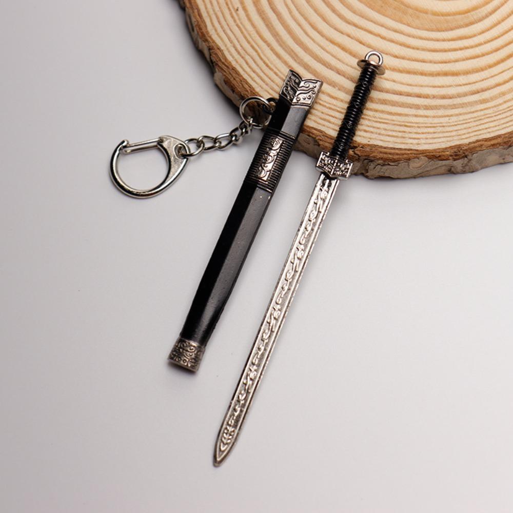 Zinc Zinc Zinc Alloy Mini Sword KeyChain Ancient Scabbard Key Ring Toy Weapon Key Chain Home