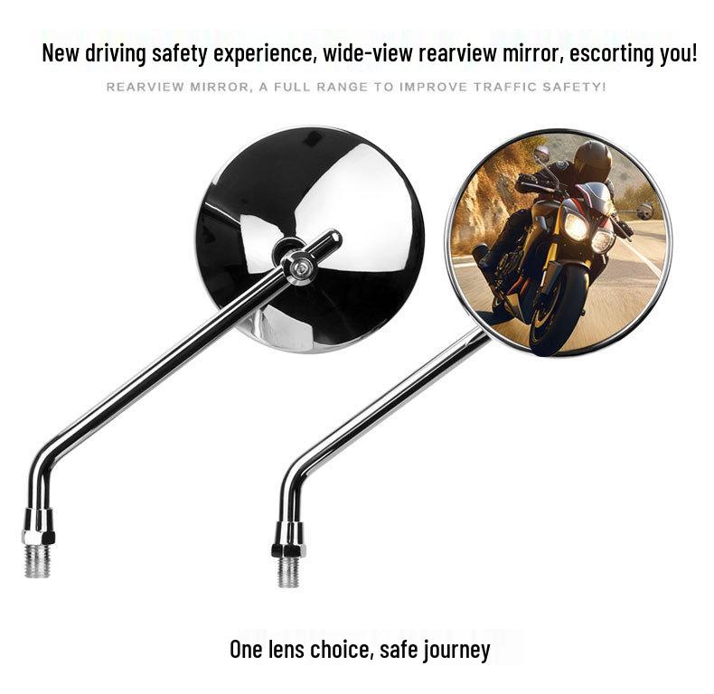 Compact Round Rearview Mirror for Electric Motorcycles and Scooters - Fits Niu, No. 9, Yadea, Emma Models